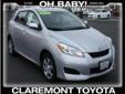 Claremont Toyota
2010 Toyota Matrix 5dr Wgn Auto FWD
( Click to learn more about his vehicle )
Call For Price
Click here for finance approval 
909-625-1500
Â Â  Click here for finance approval Â Â 
Transmission::Â 4-Speed A/T
Vin::Â 2T1KU4EE4AC344429
