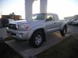 Wills Toyota
236 Shoshone St W, Twin Falls, Idaho 83301 -- 888-250-4089
2010 Toyota Tacoma Base V6 Pre-Owned
888-250-4089
Price: $24,780
Call for Best Internet Price!
Click Here to View All Photos (8)
Call for a free Carfax Report!
Description:
Â 
Toyota