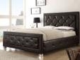 Contact the seller
Coaster Furniture Kindell Bed CST-300381KW, This stunning dark upholstered bed will make a bold centerpiece in your master bedroom. Accented with button tufting headboard/footboard and metal posts, this bed is sure to complement your
