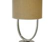 Metal/ Fabric in a Brushed Nickel Finish Finish 120 Volts 1 x 150 Watt On-Off Medium Base On-Off Switch Bulbs Not Included UL Listed Not ADA CompliantOverall Dimensions: 18"(W) x 30.5"(H)All Trend products are produced to the highest of standards, and are