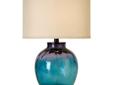 Panacea Table Lamp Satin Black Finish Made of Glass/Fabric Lagoon Waterglass Lattice Cream Linen Shade 1 x 150 Watt Medium Base Bulb 120 Volts On-Off Switch UL Listed Part of The Panacea CollectionOverall Dimensions: 17"(W) x 27.5" - 27.5"(H)Item Weight: