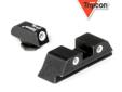Trijicon 3 Dot Green Front & Rear Tritium Night Sights - fits Glock 17,19,26,27,33,34. Trijicon Bright & Tough Night Sights are three-dot iron sights that increase night-fire shooting accuracy by as much as five times over conventional sights. Equally