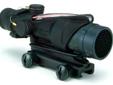 Trijicon ACOGACOG 4x32 Scope with Red Chevron BAC Flattop Reticle - includes Flat Top Adapter. Features Dual Illumination (Fiber Optic provides daylight illumination and tritium illuminates reticle at night). The ranging reticle is calibrated for 5.56mm