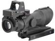 The TA01NSN-RMR combines the technology of the battle-tested Trijicon ACOG (4x32) gun sight with the 4.0 MOA Trijicon RMR red dot sight. This provides the shooter with the option of quick acquisition close range sighting with the Trijicon RMR sight and