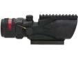 Trijicon ACOG Rifle Scope 6x48 Dual Illuminated Red Chevron .223 Ballistic Reticle Matte - includes TA75 Mount & M1913 Rail. The Trijicon 6x48 Red Chevron 223 Ballistic Reticle was designed to address the militarys need for long range target