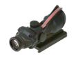 Trijicon ACOG Rifle Scope 4x32 Dual Illumination Red Chevron BAC Flattop Reticle Matte includes Flat Top Adapter. The Trijicon ACOG 4x32 Scope with Red Chevron BAC Flattop Reticle is designed to be zeroed using the tip at 100 meters. The width of the