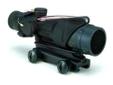 Trijicon ACOG Rifle Scope 4x32 Dual Illuminated USMC Red Chevron M16A4 20" BAC Matte - includes TA51 Mount. The Trijicon ACOG Rifle Scope features a Red Chevron w/ Target Reference System and provides dual-illumination using fiber optics and tritium for a