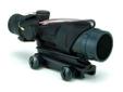 Trijicon ACOG Rifle Scope 4x32 Dual Illuminated USMC Red Chevron M4 Carbine 14.5" BAC Matte - includes TA51 Mount . The Trijicon ACOG Rifle Scope features a Red Chevron w/ Target Reference System and provides dual-illumination using fiber optics and