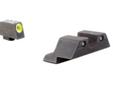 The HD Night Sights were specifically created to address the needs of tactical shooters. The three dot green tritium night sight set's front sight features a taller blade and an aiming point ringed in photoluminescent paint while the rear sight is