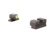 The HD #Night Sights were specifically created to address the needs of tactical shooters. The three dot green tritium night sight set's front sight features a taller blade and an aiming point ringed in photoluminescent paint(yellow) while the rear sight