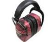 "
Pro Ears PE-33-U-PC Ultra NRR 33, Pink Realtree Camo
Specifications:
- Rugged, high profile cups
- Adjustable headband and ProForm leather ear cushions
- Dielectric construction
- Suitable for a high noise environment, both on the range and in your home