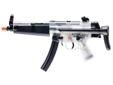 The H&K MP5 A Retractable AEG Airsoft Gun contains a dual power, high capacity magazine that allows you to shoot 200-shots without having to reload. The rapid fire capability when the gun is turned to full auto mode comes from the powerful motor that is