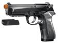 The Beretta 90two pistol has a 15-round drop free heavy magazine that allows for realistic shooting. The integrated weaver rail will accept accessories such as a laser or a point sight.Features:- Metal barrel, smooth bore- 15-round drop-free heavy