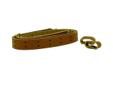 Designed for shooting accuracy in prone or kneeling position. Can be adjusted quickly to lock rifle against your arm and body. Traditional 2-piece construction. Brass plated D ring and hooks. Plain model.Description: Plain LeatherFinish/Color: BrownModel: