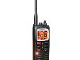 MHS125 VHF Handheld, Waterproof, Floating Radio Floating, Die-cast Chassis JIS8/IPX8 Submersible Emergency strobe AC & DC charger Orange backlit LCD Up to 12 hour battery life All Marine VHF channels All NOAA weather channels Memory channel scan