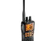 MHS75 - Submersible Handheld Two-Way VHF Marine RadioThis compact, well-built, rugged handheld Marine radio is rated JIS8/IPX8 submersible and is packed with outstanding features. Included accessories are a rapid clip-on DC charger, and LiON rechargeable