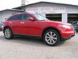 2003 Infiniti FX45 AWD
$11450
Additional Photos
Vehicle Description
You'll enjoy driving this one. 315hp V-8 engine will get you going 0-60 mph in a little over 6 seconds. It is equipped with power seats, heated seats, power adjustable dash gauges and