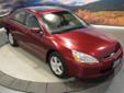 2005 Honda Accord AT
$9695
Additional Photos
Vehicle Description
GREAT MILES 69,190! EX-L trim. EPA 34 MPG Hwy/24 MPG City! Heated Leather Seats, Moonroof, Dual Zone A/C, Multi-CD Changer, Aluminum Wheels, Satellite Radio, Edmunds Consumers' Most Wanted