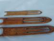 3 antique wood needles for repairing seining nets. 2 are 7" long and 1 is 5 1/4" long. $15 for the set of 3.
117111
See more items for sale here: http://www.bagtheweb.com/b/PBdAfQ
Available at the Castle Rock Mercantile Antique Mall: