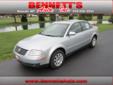 Bennett's Auto Inc.
Bennett's Auto is the Fox Cities' most trusted dealership!
Â 
2002 Volkswagen Passat ( Click here to inquire about this vehicle )
Â 
Click Here to View All Photos (18)
Year
2002
Make
Volkswagen
Model
Passat GLS 1.8T
VIN