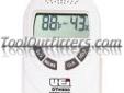 "
Universal Enterprises DTH880 UEIDTH880 Wall Mounted Temperature and Humidity Tester
Features and Benefits:
Temperature in F degrees or C degrees (32 degrees to 122 degrees F / 0 to 50 degrees C)
25 percent to 95 percent relative humidity (RH)
Comfort