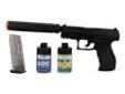 "
Umarex USA 2272543 Walther PPQ Combat Kit, Black
Walther PPQ Special Operations Airsoft Spring Pistol Combat Kit by Umarex - Black
Features:
- Fully Licensed Walther Trademarks
- Made from High Strength Polymer
- Threaded Mock Silencer
- Package comes