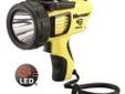"
Streamlight 44910 Waypoint Yellow 120V AC
Streamlight Waypoint Rechargeable Spotlight
Specifications:
- Pistol-grip spotlight features 3 modes: High, low, strobe
- C4Â® LED Illumination Output and Runtime:
- High: 80,000 candela peak beam intensity; 300