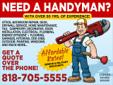 HanDYMaN / CaRpenter / sKIlLeD WItH wooD la
Roofing - Attic fans - Gutters - Window Replacements - Shutter Vinyl wrapping - Window frame Column Decks and Fences all remodeling services - great rates - affordable construction handyben - LA
osou-emsie