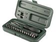 Weaver Compact Gunsmithing Tool Kit - 36-Piece. This kit is designed to address the most common firearm maintenance tasks. It includes a magnetic-tipped hex bit driver and a variety of tool bits to service different fasteners. Lengthening attachments make