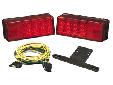 Waterproof LED Over 80" 3x8 Low Profile Trailer Light KitKit comes complete with two low profile tail lights, 25' trailer wiring harness cable with molded 4-way plug, 4' four wire car wiring harness cable with molded 4-way plug and license plate bracket