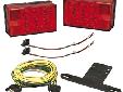 Waterproof LED 4x6 Low Profile Trailer Light KitKit comes complete with two low profile tail lights, 25' trailer wiring harness cable with molded 4-way plug, 4' car wiring harness cable with molded 4-way plug and license plate bracket
Manufacturer:
