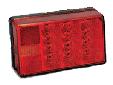 Waterproof LED 4x6 Low Profile Tail Lights8-Function, Left/Roadside w/3 Wire 90Â° PigtailUnique, compact size and shape allows these waterproof lights to fit where space is limited. Meets FMVSS/CMVSS 108 requirements for trailers over 80" wide when