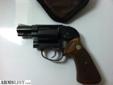 This is a S&W 38spl +P snubby. It is a Model 438 Bodyguard & has the shrouded hammer which allows easy pocket carry. Has around 75rds thru it. Beautiful, lightweight & solid gun. The grips are old school wood grips off an old j frame I have.
Price is