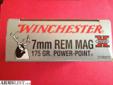 One box of winchester 300 win mag 180 gr power point ammo.
One box of winchester 7mm rem mag 175 gr power point ammo. $20.00 each.
Source: http://www.armslist.com/posts/1649269/huntsville-alabama-ammo-for-sale--winchester-300-win-mag---7mm-rem-mag-ammo