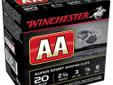 Winchester AA Supersport Sporting Clay, 20Ga 2 3/4", 7/8oz #8 Shot - 25 Rounds. From trap and skeet, to sporting clays nothing compares to the time proven performance of Winchester AA Target Loads. Winchester AA Shotgun Loads are the highest quality and