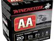 Winchester AA Target, 20Ga 2 3/4", 1oz #8 Shot - 25 Rounds. From trap and skeet, to sporting clays nothing compares to the time proven performance of Winchester AA Target Loads. Winchester AA Shotgun Loads are the highest quality and performance Target