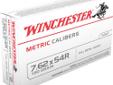 Winchester Metric Ammunition, 7.62x54R, 180Gr Full Metal Jacket - 20 Rounds. Winchester metric calibers feature positive functioning, no expansion, good accuracy and no barrel leading.
Manufacturer: Winchester Metric Ammunition, 7.62x54R, 180Gr Full Metal