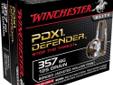 Winchester PDX1 Defender Ammunition, 357 SIG, 125Gr JHP - 20 Rounds. When it comes to the safety of you and your family, choose the ammunition that delivers a threat stopping combination of the most innovative Winchester personal defense technologies