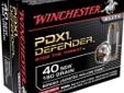 Winchester PDX1 Defender Ammunition, 40 Smith & Wesson, 180Gr JHP - 20 Rounds. When it comes to the safety of you and your family, choose the ammunition that delivers a threat stopping combination of the most innovative Winchester personal defense