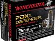 Winchester PDX1 Defender Ammunition, 9mm +P, 124Gr JHP - 20 Rounds. When it comes to the safety of you and your family, choose the ammunition that delivers a threat stopping combination of the most innovative Winchester personal defense technologies