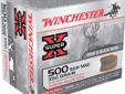 Winchester Super-X Ammunition, 500 Smith & Wesson, 350Gr JHP - 20 Rounds. Super-X is made using precise manufacturing processes and the highest quality components to provide consistent, dependable performance that generations of shooters continue to rely