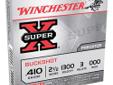 Winchester SuperX .410Ga 2.5", 000 Buck 3-Pellets, 5-Rounds. Super-X Shotshells are hard-hitting and reliable. For superior Buckshot performance, you can't beat the stopping power of Winchester Buckshot loads.
Manufacturer: Winchester SuperX .410Ga 2.5",