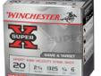 Winchester SuperX XPERT, 20Ga 2 3/4", 3/4oz #6 Steel Shot - 25 Rounds. Winchester X-pert Upland and Target Steel shotshells combine a proprietary corrosion resistant steel shot manufacturing process with superior Winchester components to create a true