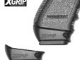 X-Grip Glock 19-23 Magazine Grip Adapter Black. The XGRIP adapts the G17 or G22 hi capacity magazine for use in the Glock 19-23 incorporating the larger magazine into the grip, and increasing the guns capacity. Law enforcement and military personnel can