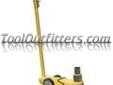 Esco Equipment 10770 ESC10770 Yellow Jackit 50 Ton 2 Stage Air/Hydraulic Jack
Features and Benefits:
2 Stage Jack 52T/25T
Power up/power down
Handle length: 57.5"
Easy to roll jack
Air over hydraulic for smooth heavy lifting
Fast lifting on heavy duty