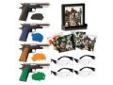 "
Crosman ASZFK Zombie Fun Kit 4 Pistol, 4 Safety Glasses, BBs, Targets
Crosman ASZFK Zombie Fun Kit. Train for the zombie invasion and keep your skills sharp with the Zombie Fun Kit!
Specifications:
- Four spring powered clear and black airsoft pistols,