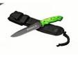 "
Hogue 35155 ZX-F01 Fixed Drop Point Black Kote, Zombie Green 7""
The walking dead don't sleep, so don't be caught without a Zombie-X ZX-F01 fixed blade knife, with
pearlized green scales and a laser etched Zombie-X on the blade. With drop-point blades